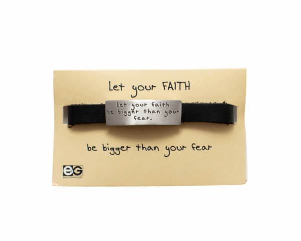 Let your faith be bigger than your fear Leather Bracelet