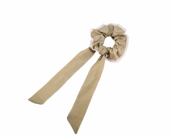 Beige ribbon hair elastic - Image 4