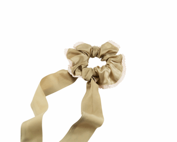 Beige ribbon hair elastic - Image 2