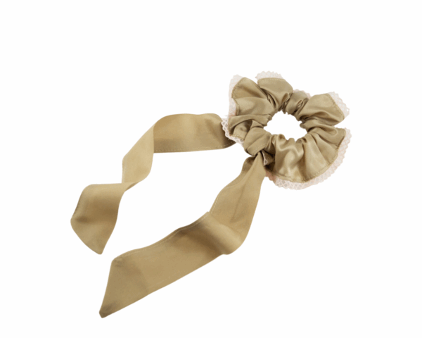 Beige ribbon hair elastic