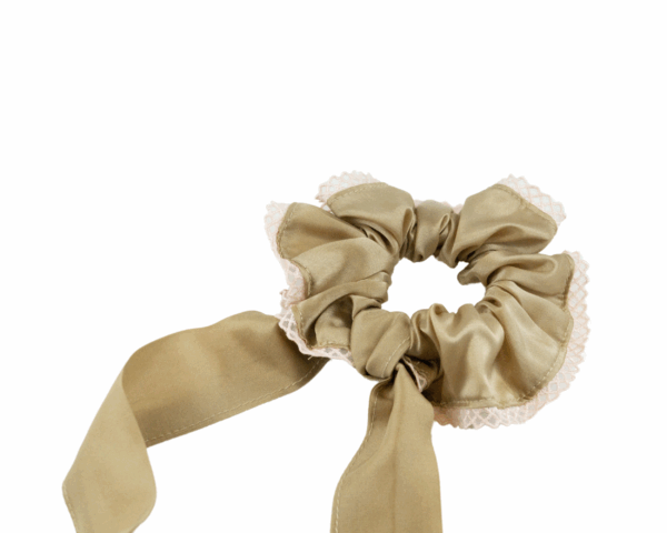 Beige ribbon hair elastic - Image 3